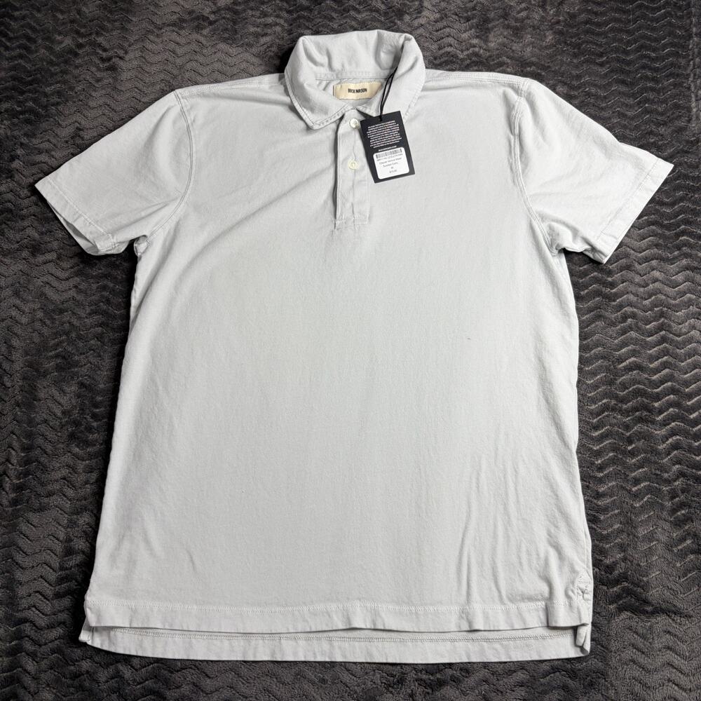 Buck Mason Mens Glacier Venice Wash Sueded Cotton Polo Size M